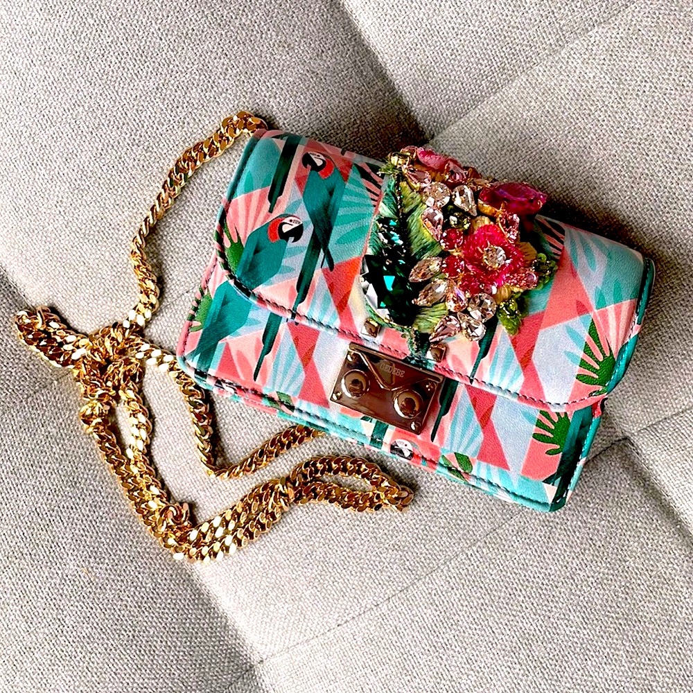 GEDEBE mini Cliky Parrot Clutch bag